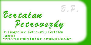 bertalan petrovszky business card